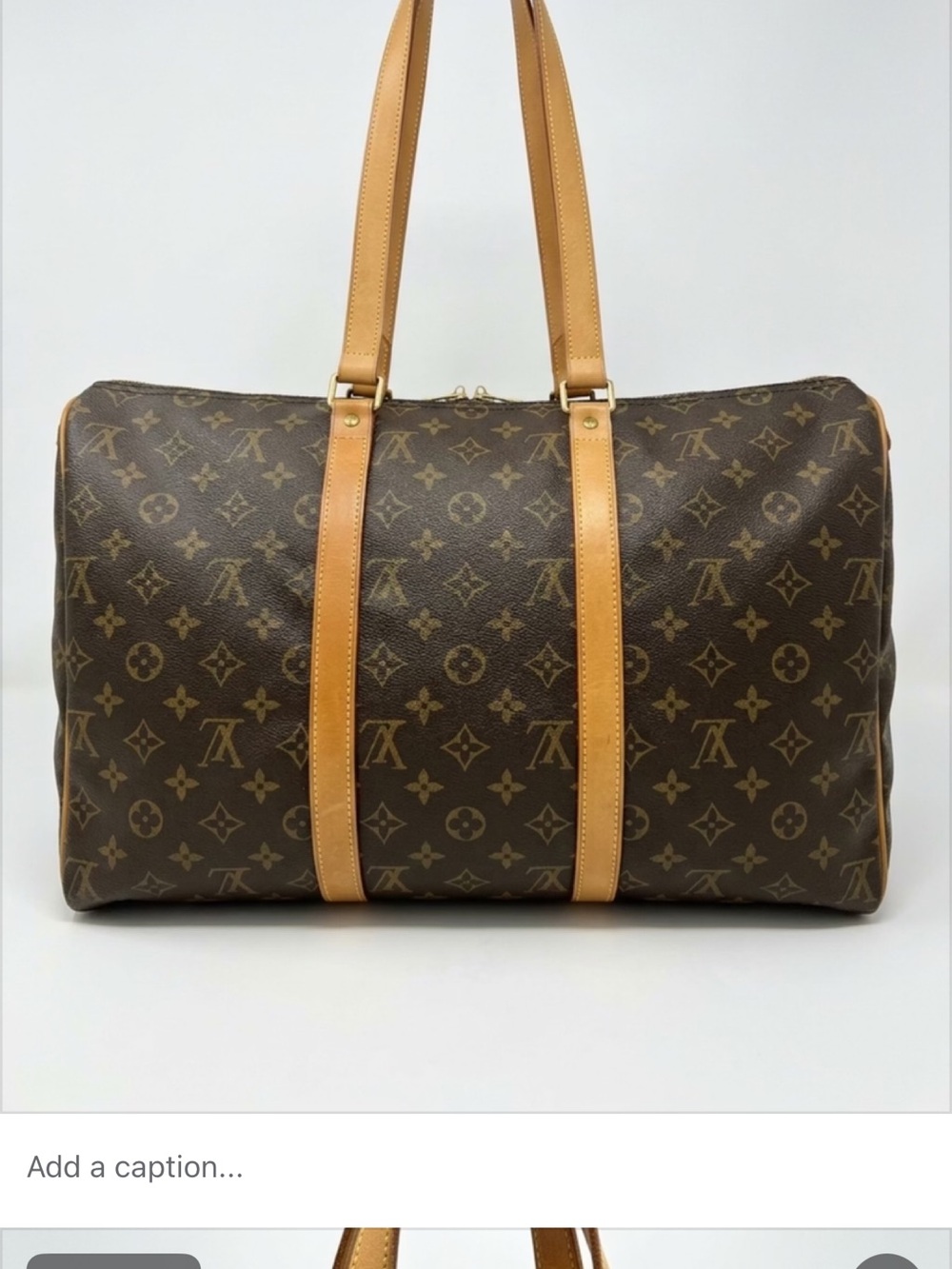 Louis Vuitton Brown Monogram Sac Flanerie 45. Travel Bag with Tan Leather Strap